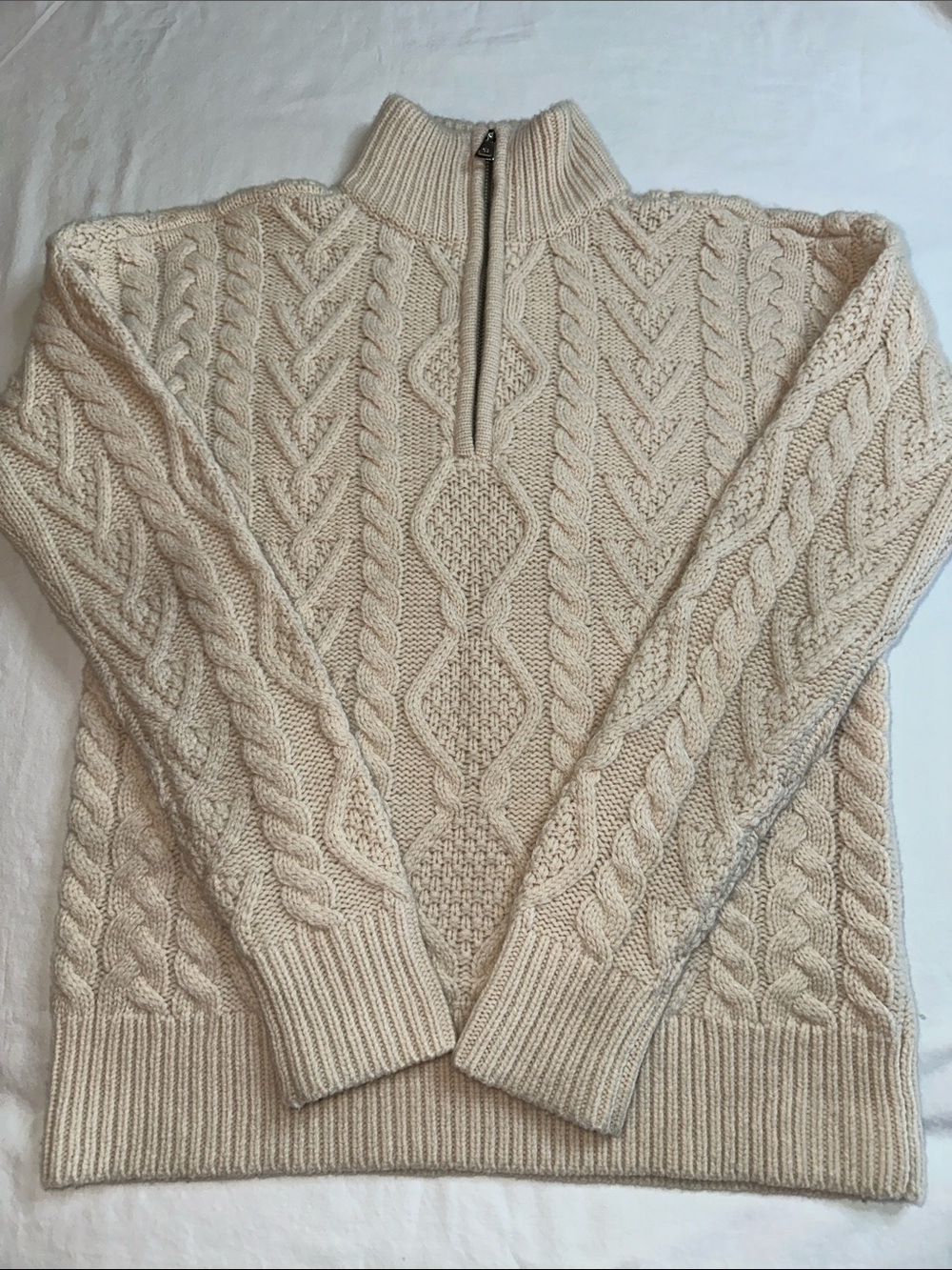 Lauren Ralph Lauren Black Label Cashmere Blend Cable Knit 1/4 Sweater Size XXS